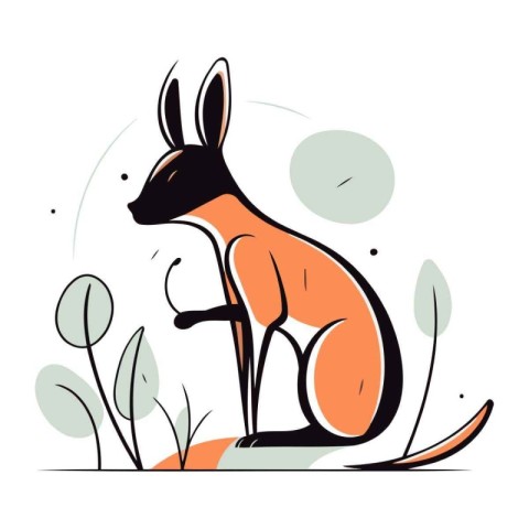 Kangaroo. Hand drawn vector illustration of a kangaroo.