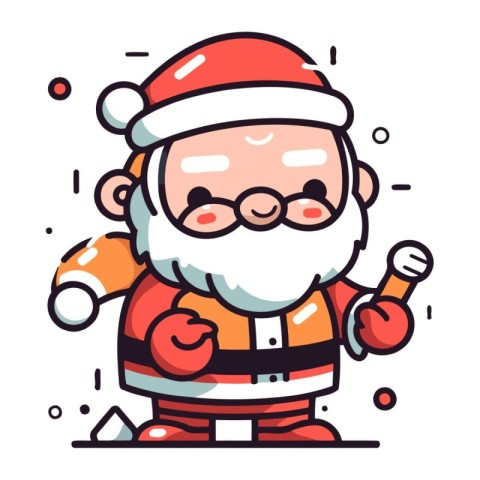 Santa Claus vector illustration. Christmas and New Year line art