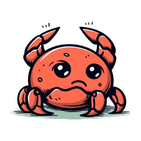 Cute cartoon crab. Vector illustration isolated on a white backg