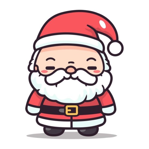 Santa Claus cute character cartoon vector illustration. Santa Cl