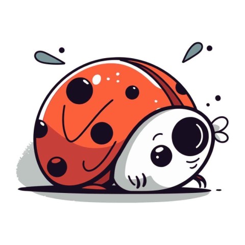 Cute ladybug cartoon vector illustration. Cute ladybug character