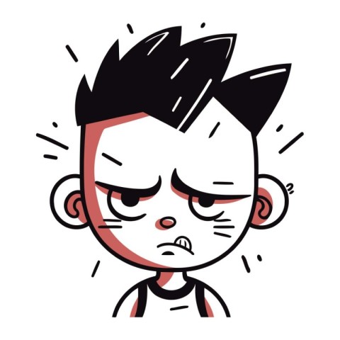 Angry boy cartoon icon vector illustration graphic design vector