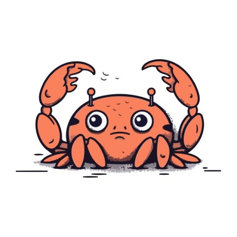 Cute cartoon crab. Vector illustration. Isolated on white backgr