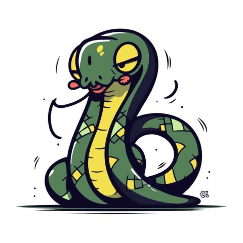 snake cartoon vector illustration. snake character. snake icon.