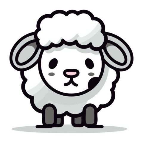 Sheep Animal Cartoon Mascot Character Vector Icon Illustration D