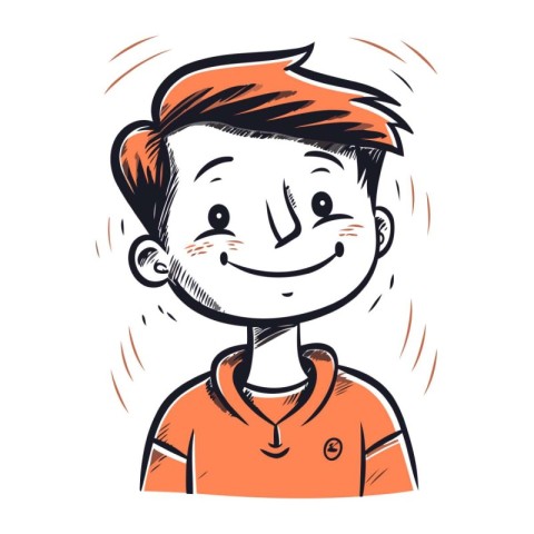 Vector illustration of a happy smiling boy in a polo shirt.