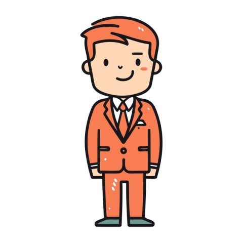 Businessman in suit. Vector illustration of a man in suit.