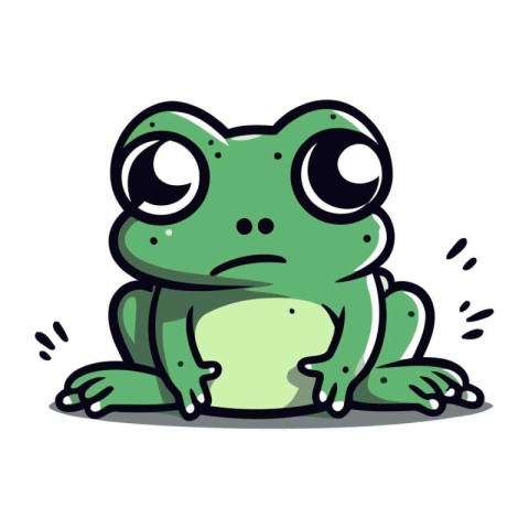 Cute Cartoon Frog Vector Illustration. Isolated on White Backgro