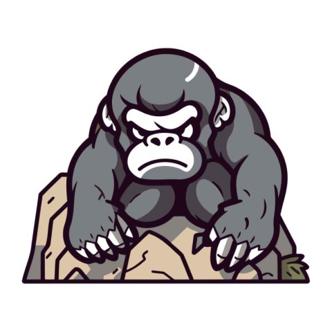 Gorilla Crying Vector Cartoon Mascot Illustration.