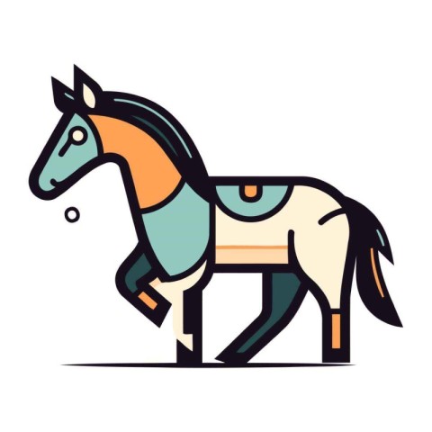 Horse vector icon. Simple flat illustration of horse vector icon