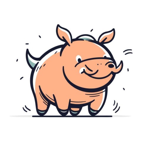 Cute piggy bank. Vector illustration in doodle style.