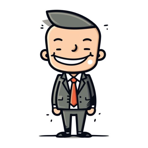 Businessman Smiling   Cartoon Vector Illustration