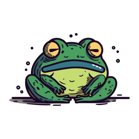 Frog icon. Vector illustration of a frog. Hand drawn frog.