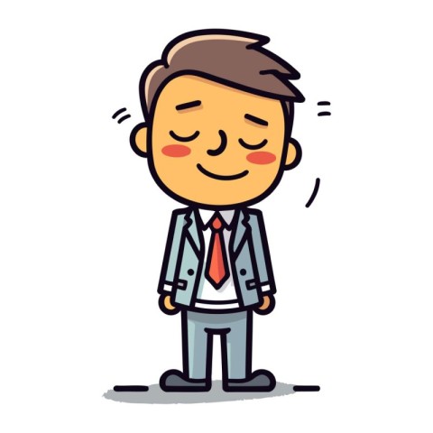 Businessman Smiling   Cartoon Vector Illustration