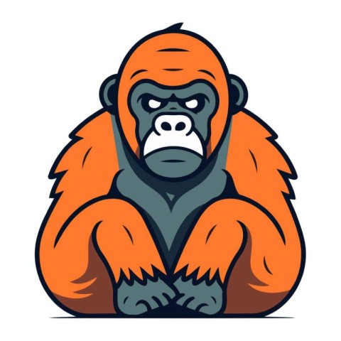 Gorilla. Vector illustration. Isolated on white background.