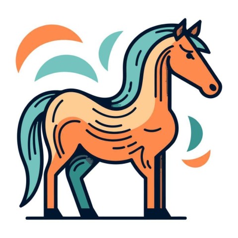 Horse icon. Vector illustration of a horse on a white background