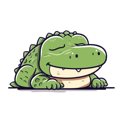 Cute crocodile. Vector illustration of a cartoon crocodile.