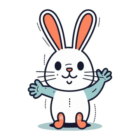 Cute Easter bunny. Vector illustration in doodle style.