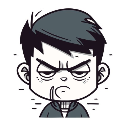 Angry boy cartoon face vector illustration graphic design vector