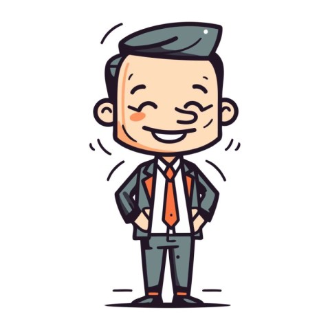 Businessman Smiling   Cartoon Vector Illustration