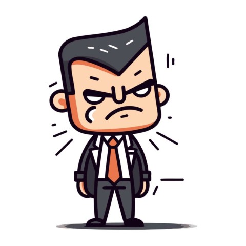 Angry boss   Cartoon Vector Illustration of a Businessman Charac