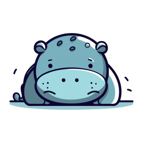 Cute hippopotamus. Vector illustration of a cartoon hippo.