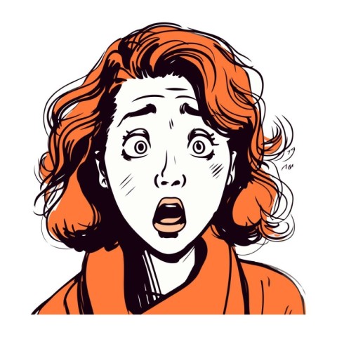 Surprised woman. Pop art vector illustration. Comic book style i