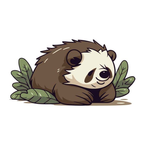 Vector illustration of a cute cartoon hedgehog on a white backgr