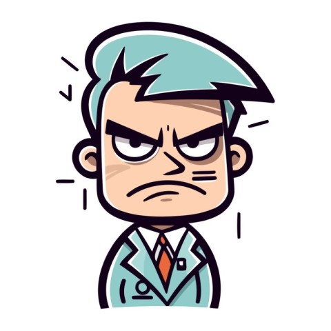 Angry Doctor   Retro Cartoon Vector Illustration