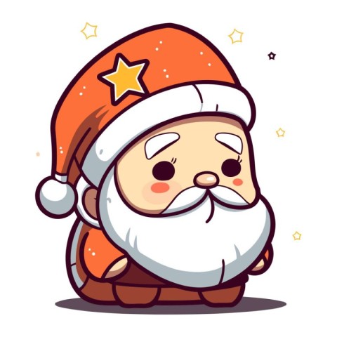 Cute cartoon Santa Claus. Vector illustration of a Santa Claus.