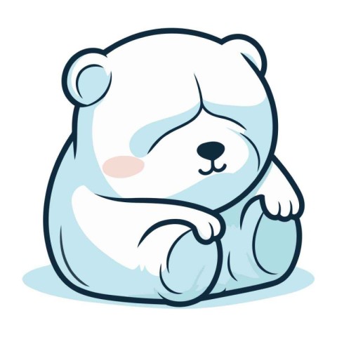 Cute cartoon polar bear. Vector illustration of a polar bear.