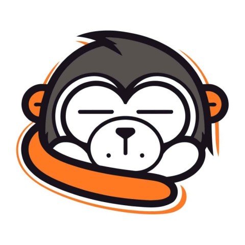 Monkey Face Emotion Icon. Vector Illustration Isolated On White