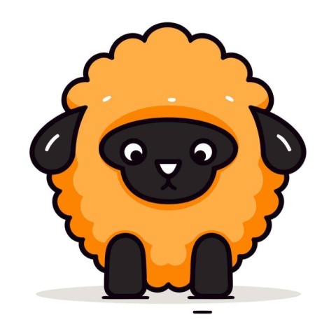 Cute cartoon sheep character. Vector illustration in flat design