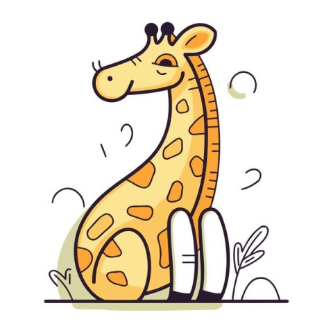 Cute cartoon giraffe. Vector illustration in a flat style.