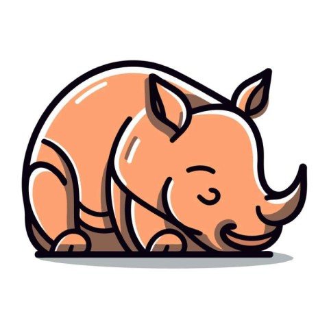 Rhinoceros. vector illustration isolated on a white background.