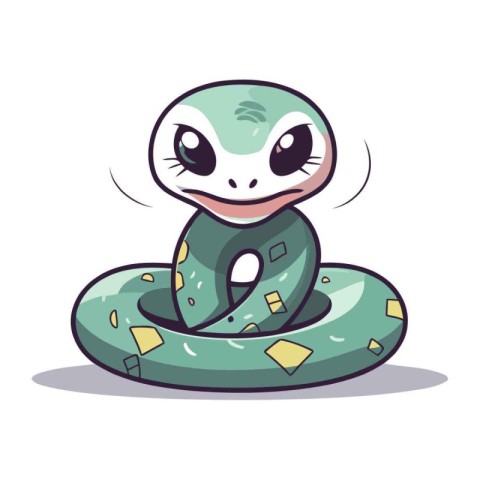 Cute cartoon snake. Vector illustration isolated on a white back