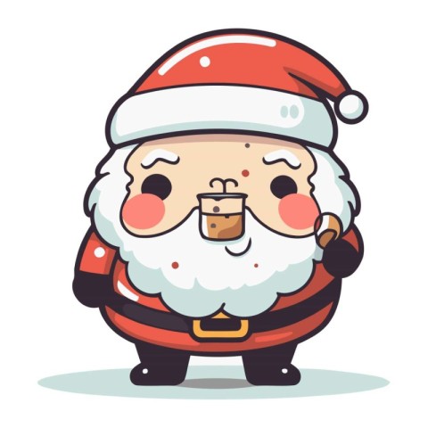 Santa Claus Cartoon Character. Merry Christmas and Happy New Yea