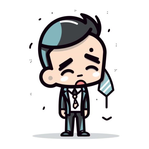 Stressed businessman cartoon character design. Businessman conce