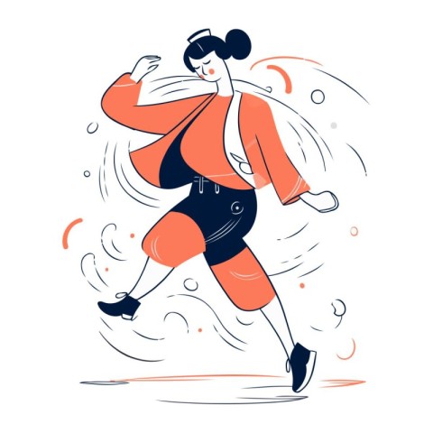 Running woman in sportswear. jogging. Vector illustration.