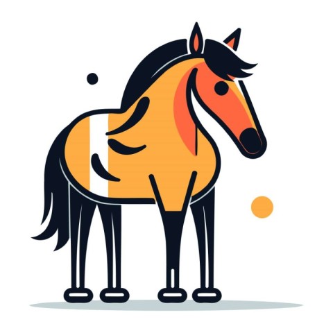 Horse vector illustration. Flat design style. Isolated on white