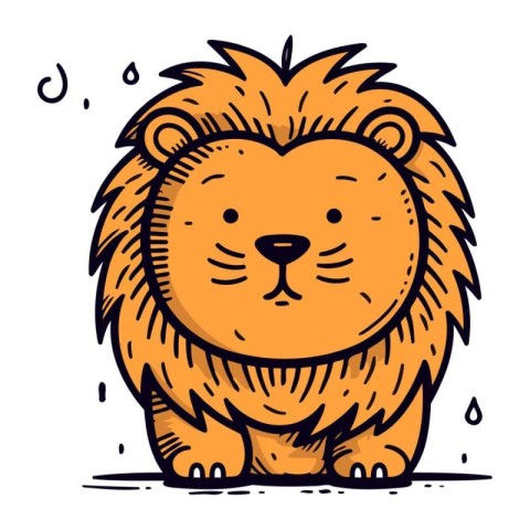 Lion. Vector illustration of a cute animal. Cartoon style.