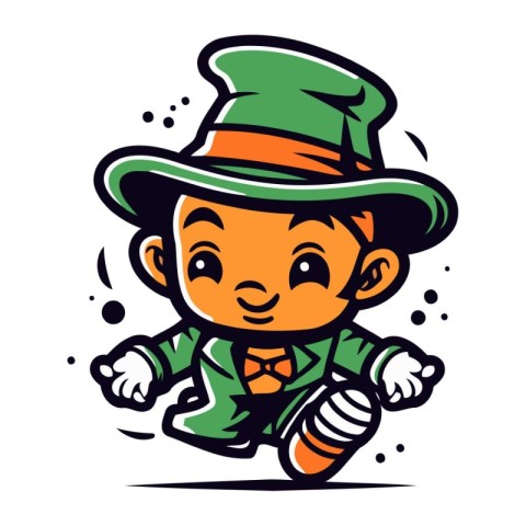 Leprechaun Mascot Character. Vector illustration.