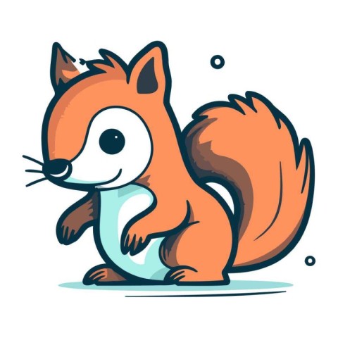 Cute cartoon squirrel. Vector illustration isolated on a white b