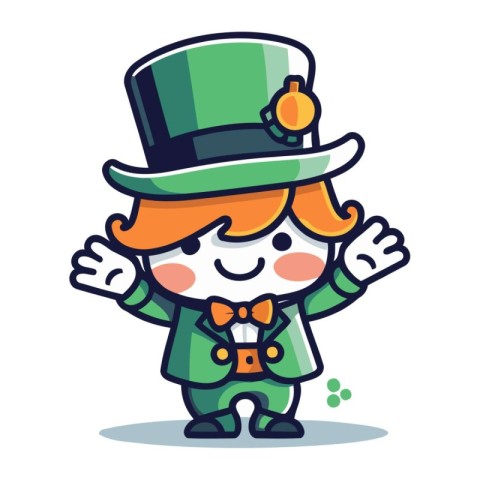 Leprechaun Cute Cartoon Character Vector Illustration.