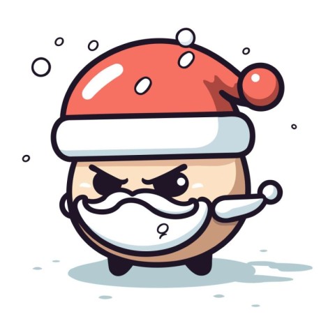 Cute cartoon santa claus ball character. Vector illustration.