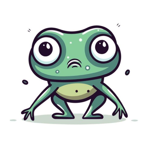 Frog cartoon character. Vector illustration isolated on a white