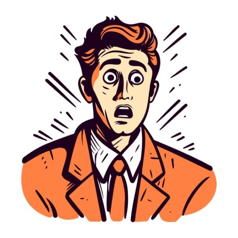 Surprised man. Pop art retro vector illustration kitsch vintage