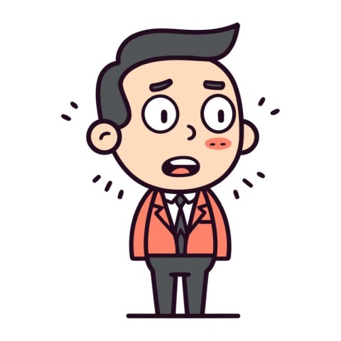 Character illustration design. Businessman angry cartoon.eps10.v