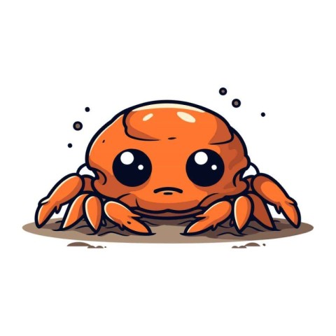 Cute cartoon crab. Vector illustration isolated on a white backg