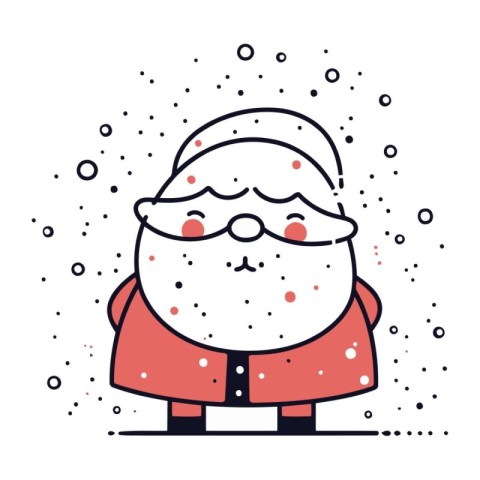 santa claus character merry christmas vector illustration line s